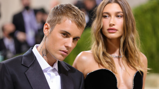 Justin Bieber, left, and Hailey Bieber attend the 2021 Met Gala at the Metropolitan Museum of Art on Sept. 13, 2021, in New York. (Theo Wargo/Getty Images/TNS)