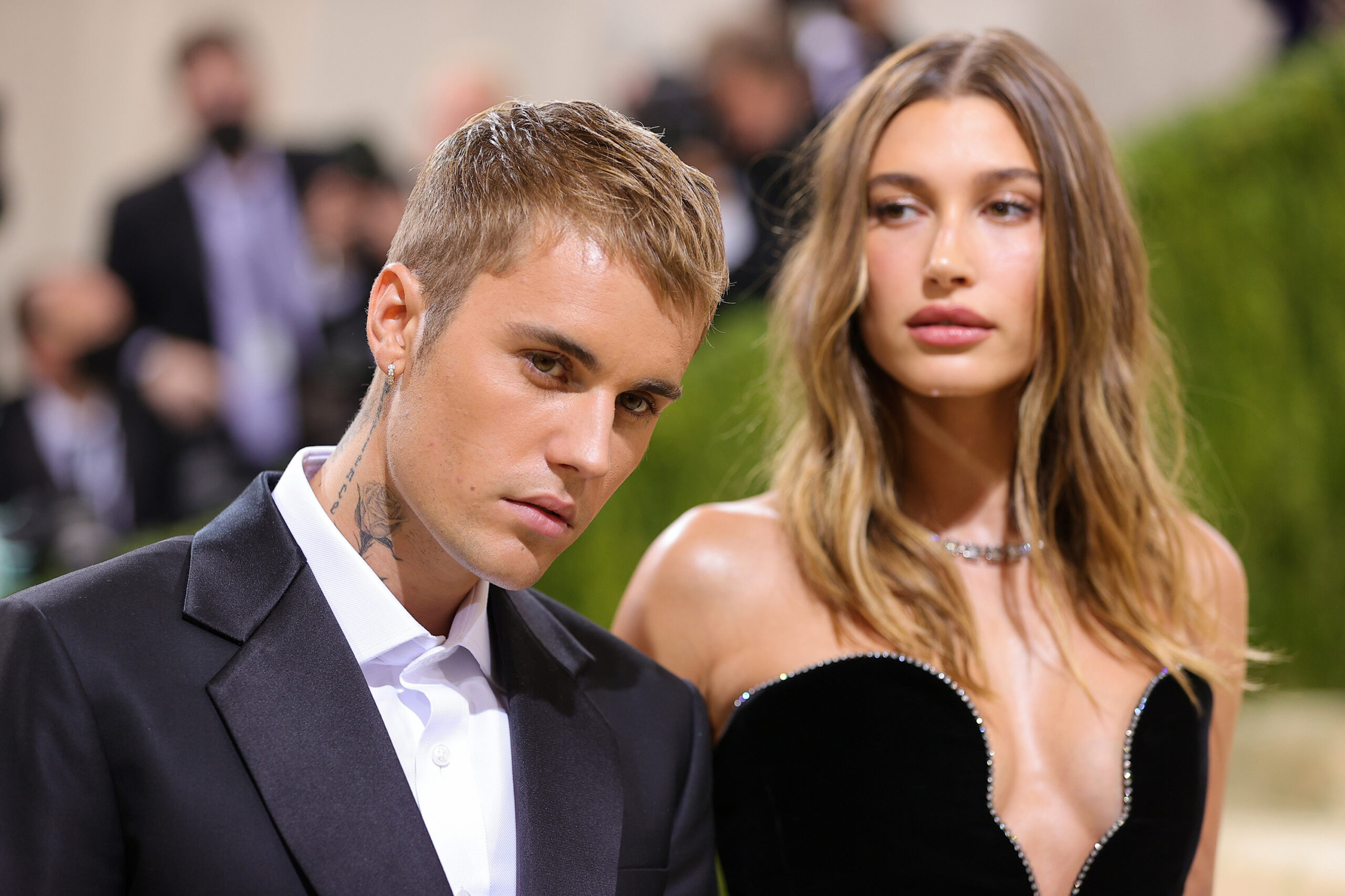 Justin Bieber, left, and Hailey Bieber attend the 2021 Met Gala at the Metropolitan Museum of Art on Sept. 13, 2021, in New York. (Theo Wargo/Getty Images/TNS)