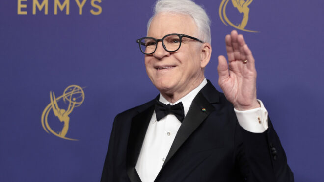 Steve Martin arrives at the 76th Primetime Emmy Awards at the Peacock Theater on Sept. 15, 2024, in Los Angeles. (Myung J. Chun/Los Angeles Times/TNS)