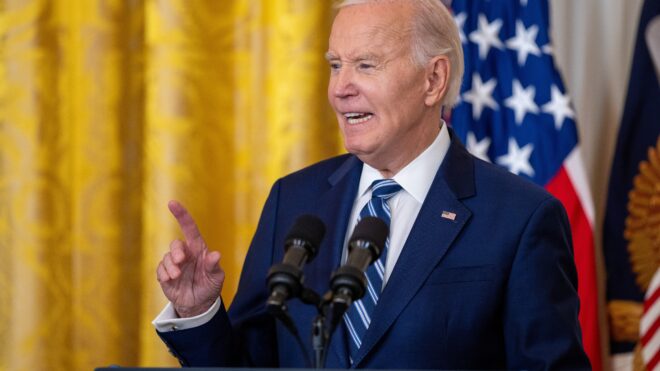 U.S. President Joe Biden speaks at the White House in Washington, D.C., the United States, on Jan. 5, 2025. Japan's Nippon Steel and United States Steel have jointly filed a lawsuit against the U.S. government over President Joe Biden's decision to block the buyout of the American steelmaker by the Japanese company, local media reported Monday. (Photo by Hu Yousong/Xinhua via Getty Images)