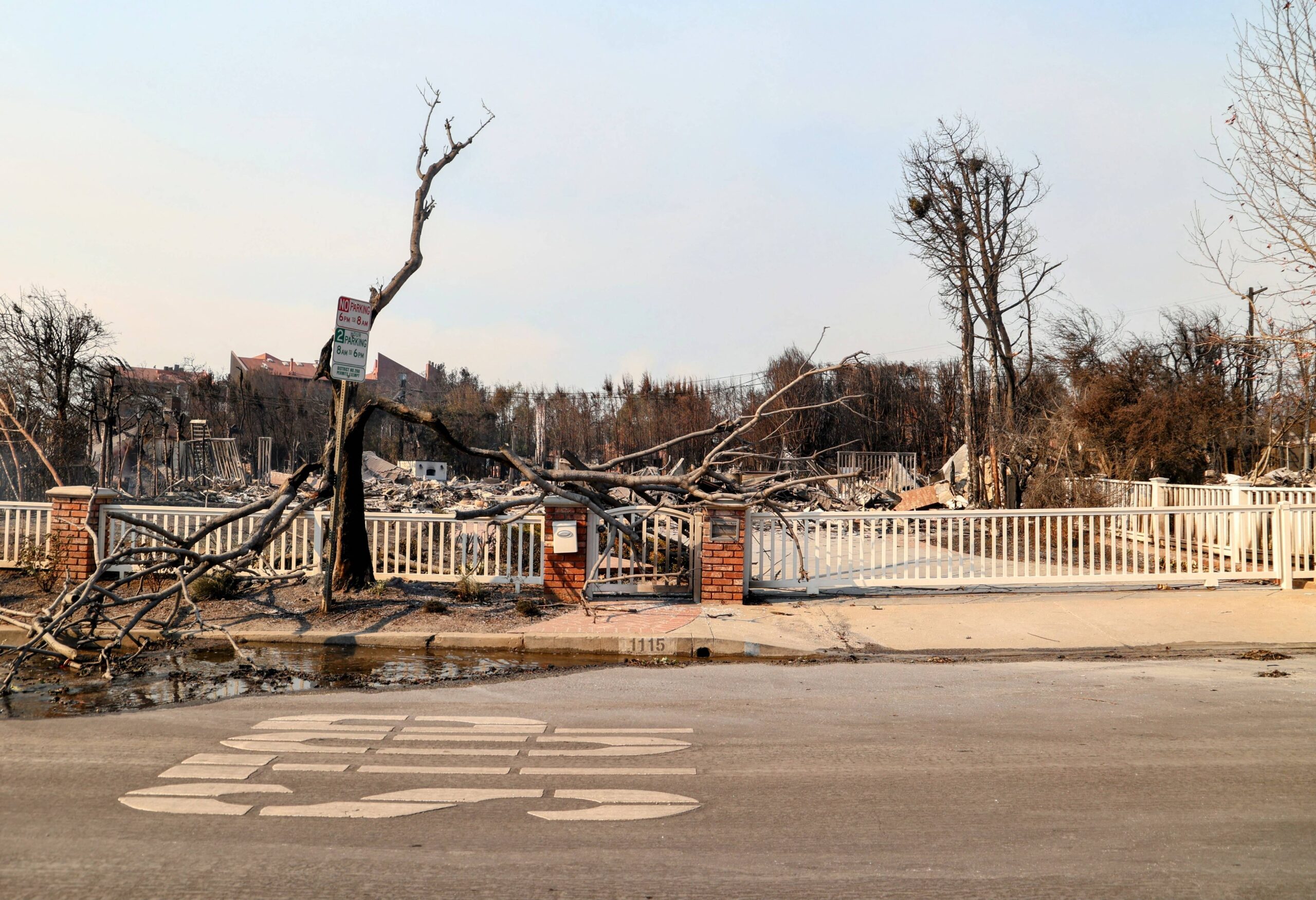 LOS ANGELES, CA - JANUARY 10: A view of John Goodman's home destroyed in the Palisades fire on January 10, 2025 in Los Angeles, California. (Photo by MEGA/GC Images)