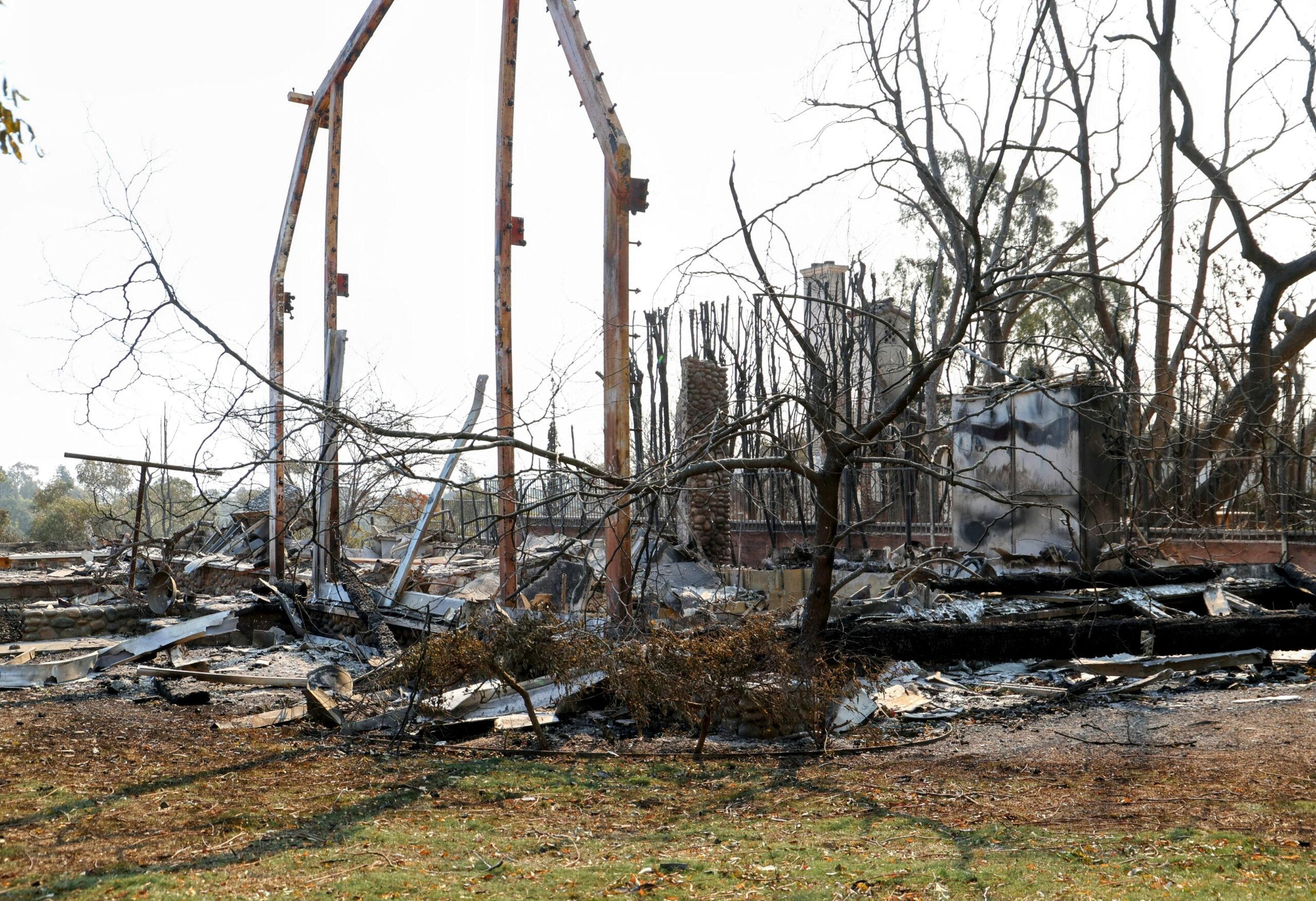 LOS ANGELES, CA - JANUARY 10: A view of Billy Crystal's home destroyed in the Palisades fire on January 10, 2025 in Los Angeles, California. (Photo by MEGA/GC Images)