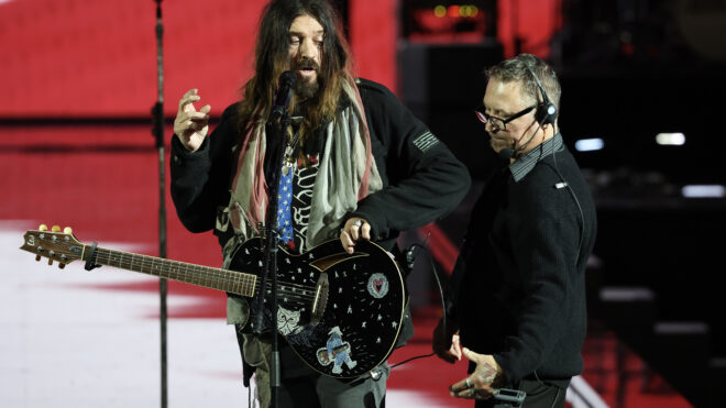 WASHINGTON, DC - JANUARY 20: Billy Ray Cyrus on stage during the Liberty Inaugural Ball where President Donald Trump is expected later in the evening on January 20, 2025 in Washington, DC. President Trump attends some of the inaugural balls after taking the oath as the 47th president. (Photo by Joe Raedle/Getty Images)