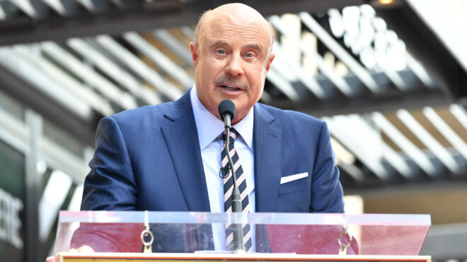 Dr. Phil McGraw speaks at the ceremony honoring him with a star on the Hollywood Walk of Fame on Feb. 21, 2020, in Hollywood. (Amy Sussman/Getty Images/TNS)