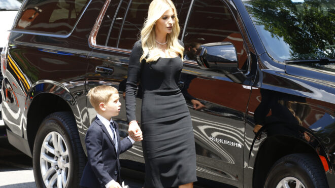 Ivanka Trump and Theo Kushner attend the funeral of Ivana Trump at St. Vincent Ferrer Roman Catholic Church on July 20, 2022, in New York. (John Lamparski/Getty Images/TNS)