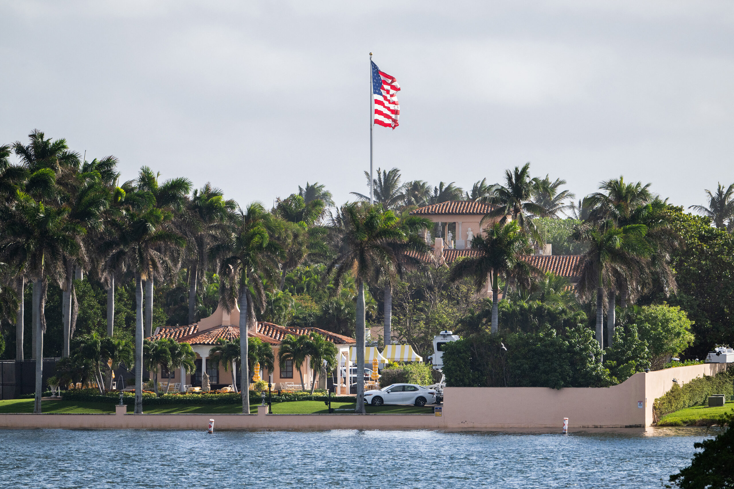 A U.S. flag flies at Mar-a-Lago, the home of President-elect Donald Trump, on Dec.16, 2024, in Palm Beach, Florida. (Roberto Schmidt/AFP/Getty Images/TNS)