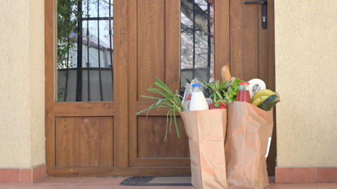 shoots instacart delivery man