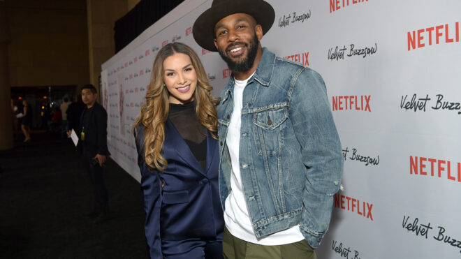 Allison Holker, left, and Stephen "Twitch" Boss attend the Los Angeles premiere of "Velvet Buzzsaw" at American Cinematheque's Egyptian Theatre on Jan. 28, 2019. (Emma McIntyre/Getty Images/TNS)