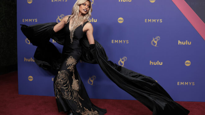 Laverne Cox arrives at the 76th Primetime Emmy Awards at the Peacock Theater on Sept. 15, 2024, in Los Angeles. (Myung J. Chun/Los Angeles Times/TNS)