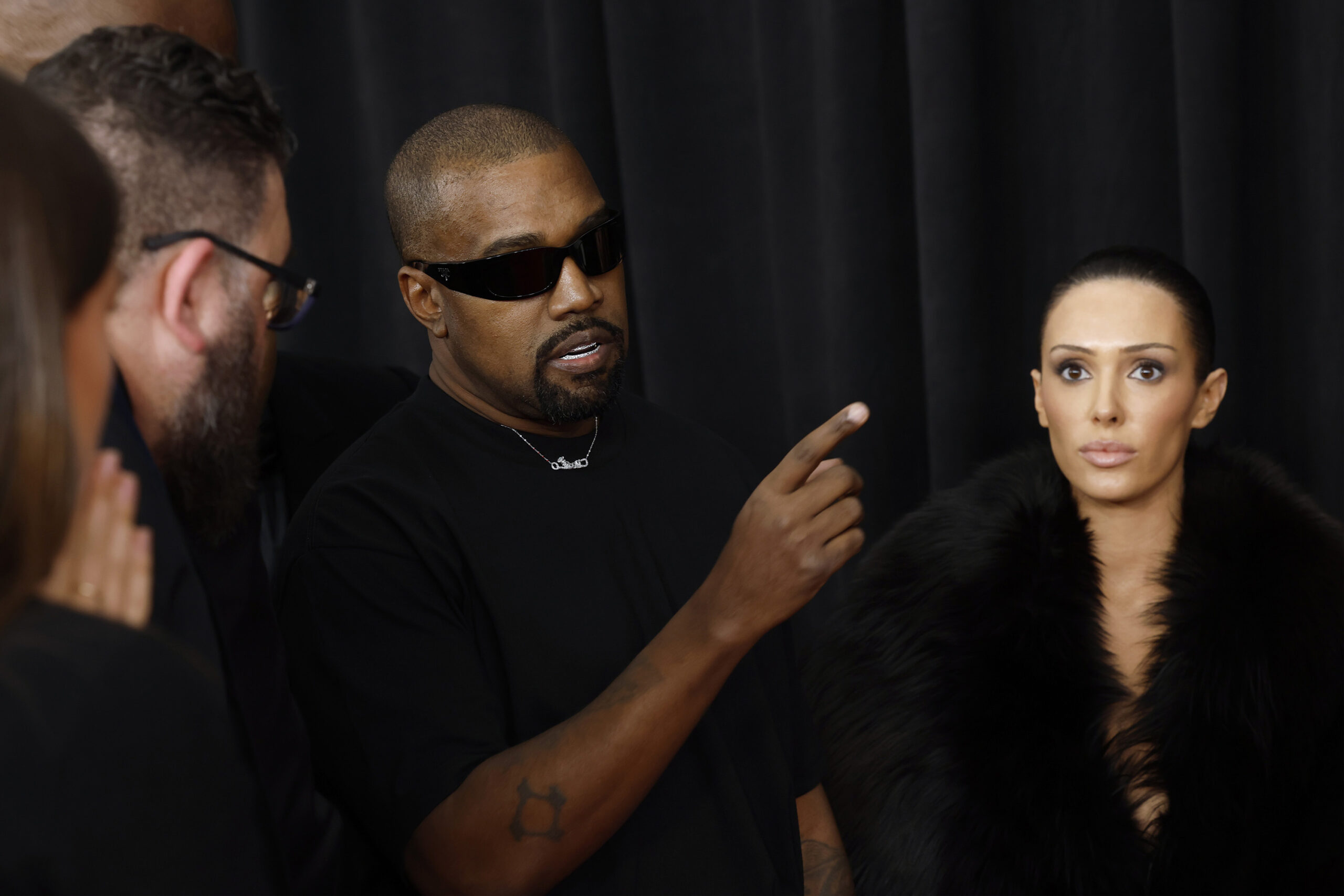 Kanye West, left, and Bianca Censori at the 67th Grammy Awards, held at Crypto.com Arena on Feb. 2, 2025, in Los Angeles. (Frazer Harrison/Getty Images/TNS)