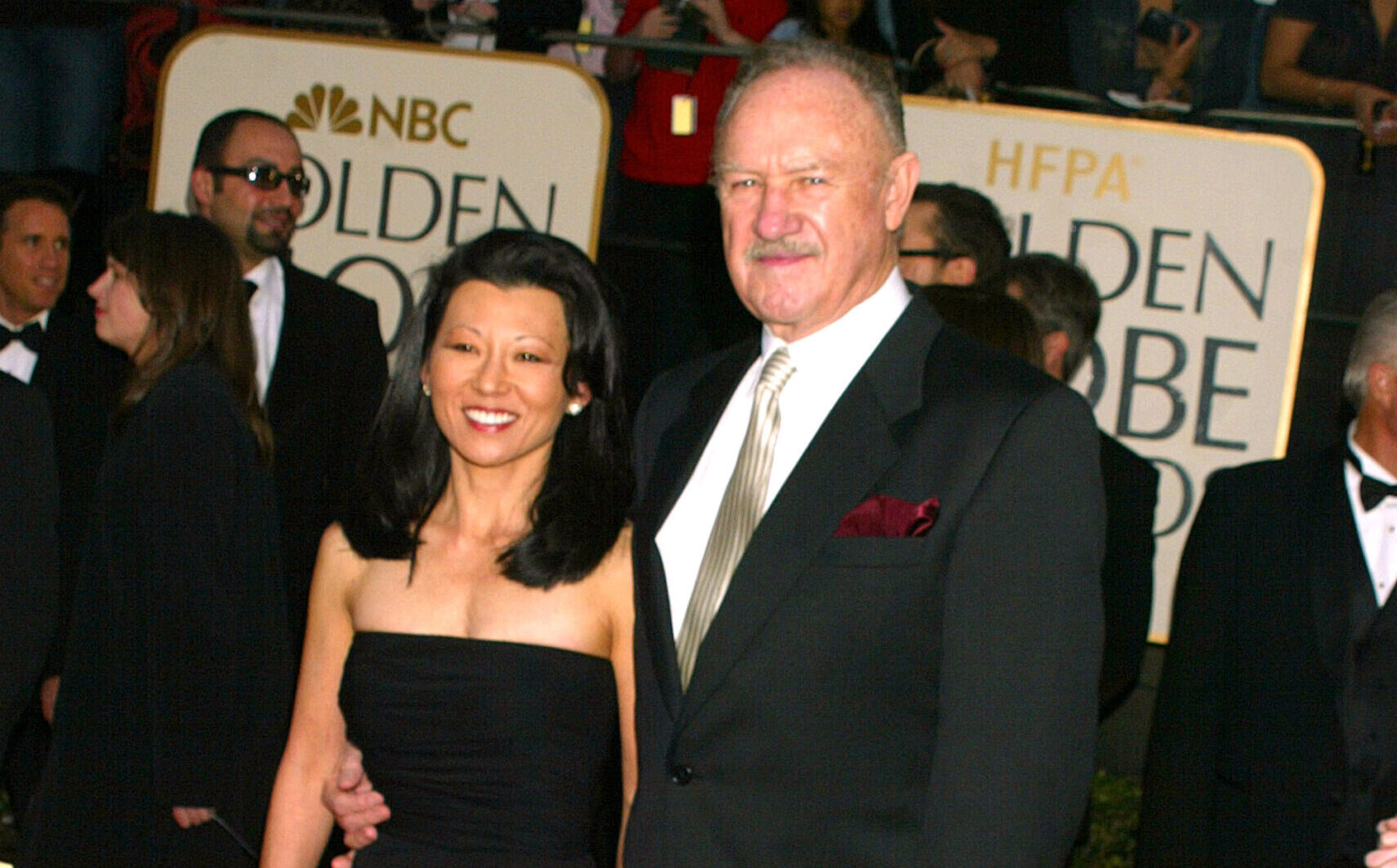 Gene Hackman & wife Betsy Arakawa during The 60th Annual Golden Globe Awards - Arrivals at The Beverly Hilton Hotel in Beverly Hills, California, United States. (Photo by Jeffrey Mayer/WireImage)