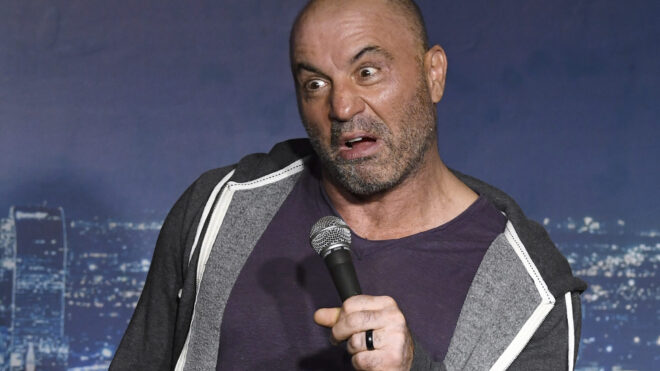 PASADENA, CALIFORNIA - AUGUST 07: Comedian Joe Rogan performs during his appearance at The Ice House Comedy Club on August 07, 2019 in Pasadena, California. (Photo by Michael S. Schwartz/Getty Images)