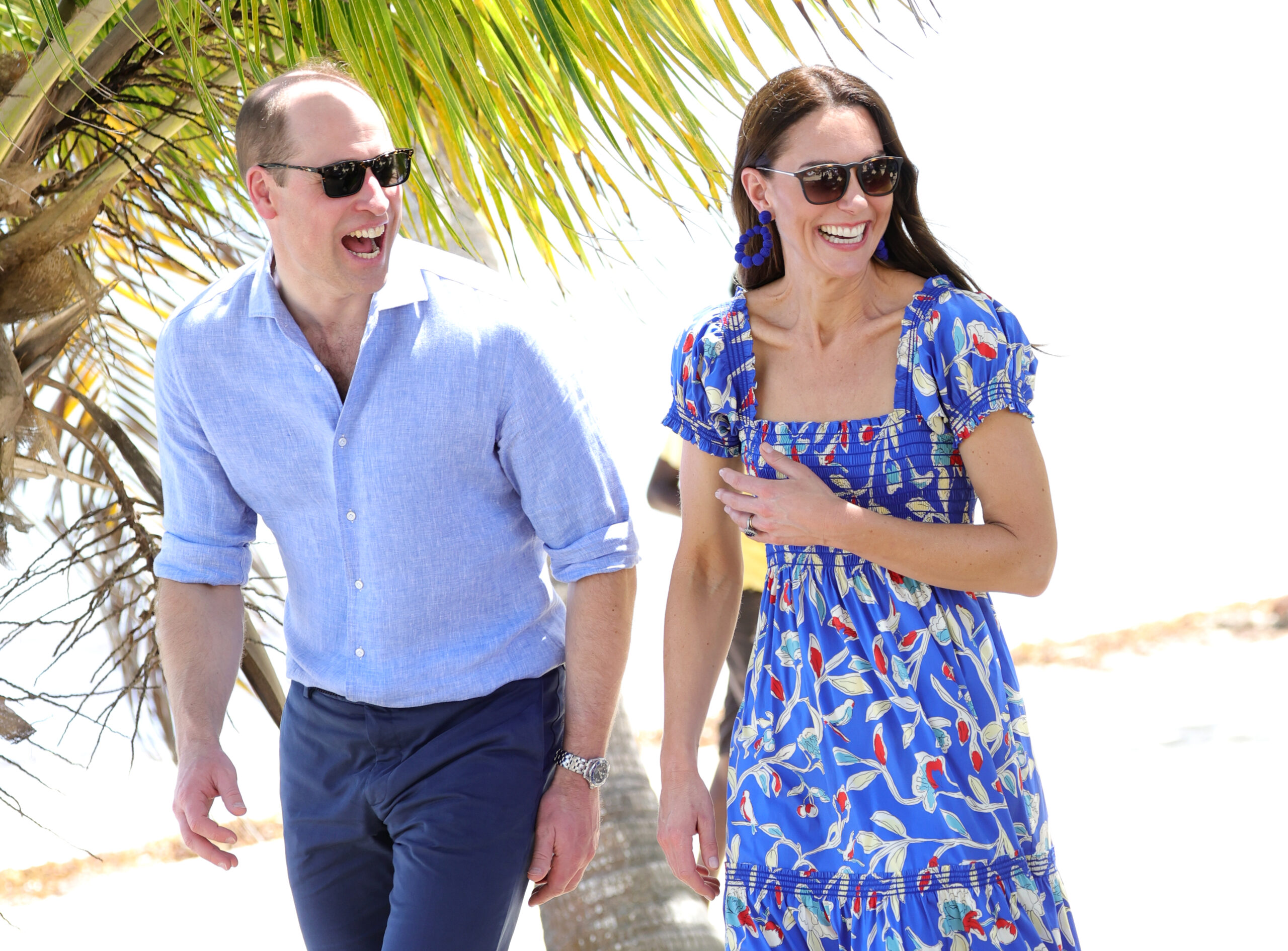 UNSPECIFIED, BELIZE - MARCH 20: Catherine, Duchess of Cambridge and Prince William, Duke of Cambridge on the Beach after a Garifuna Festival on the second day of a Platinum Jubilee Royal Tour of the Caribbean on March 20, 2022 in Hopkins, Belize. The Duke and Duchess of Cambridge are visiting Belize, Jamaica and The Bahamas on their week long tour. (Photo by Chris Jackson/Getty Images)