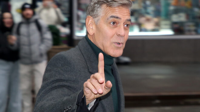 NEW YORK, NEW YORK - FEBRUARY 6: George Clooney during a press event announcing the cast of the play based on the 2005 film "Good Night, And Good Luck" on Broadway at The Wintergarden Theatre on February 6, 2025 in New York City. (Photo by Bruce Glikas/WireImage)