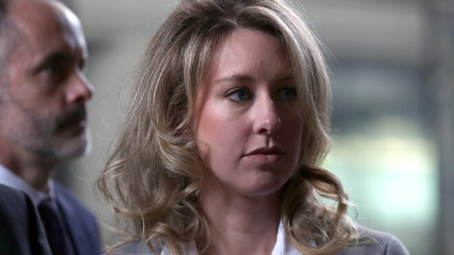 In this file photo, former Theranos founder and CEO Elizabeth Holmes arrives at the Robert F. Peckham U.S. Federal Court on June 28, 2019, in San Jose, California. (Justin Sullivan/Getty Images/TNS)