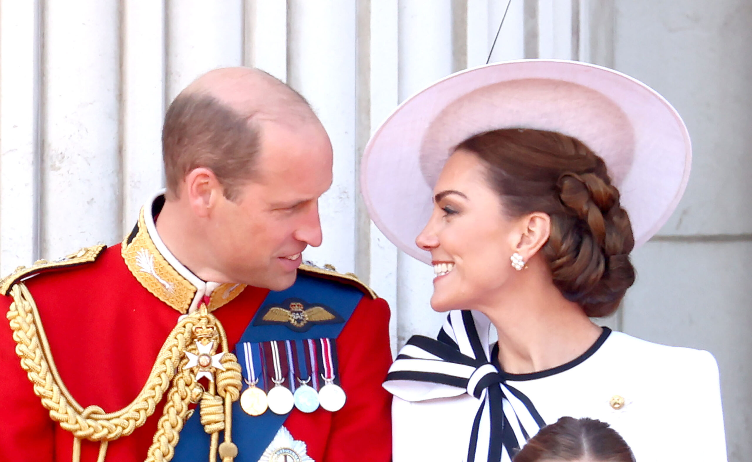 Prince William, Prince of Wales and Catherine, Princess of Wales on the balcony during Trooping the Colour at Buckingham Palace on June 15, 2024, in London. (Chris Jackson/Getty Images/TNS)