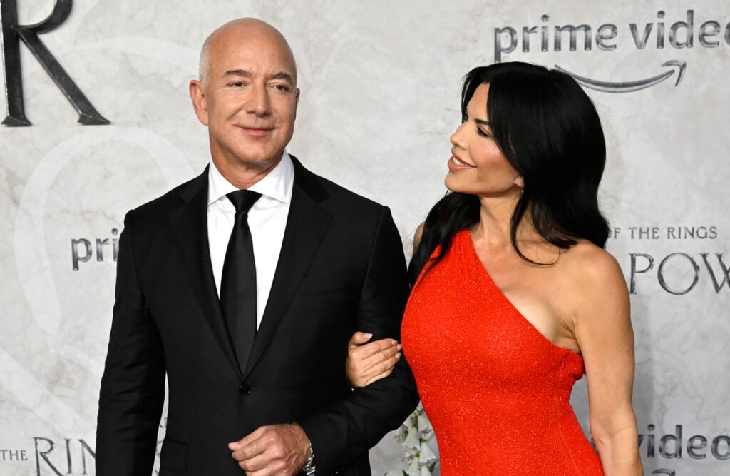 Jeff Bezos and Lauren Sanchez attend "The Lord Of The Rings: The Rings Of Power" World Premiere in Leicester Square on Aug. 30, 2022, in London. (Gareth Cattermole/Getty Images/TNS)