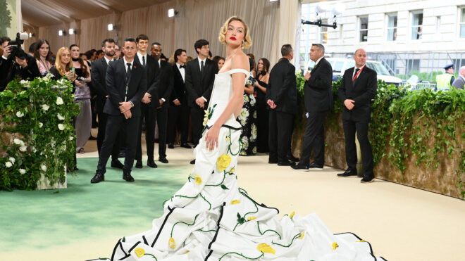 Gigi Hadid arrives for the 2024 Met Gala at the Metropolitan Museum of Art on May 6, 2024, in New York. (Angela Weiss/AFP via Getty Images/TNS)