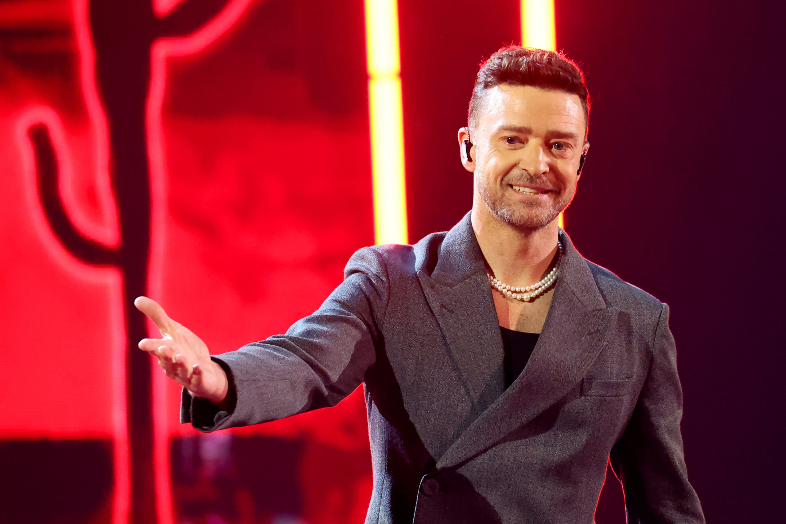 Justin Timberlake performs onstage during the 2024 iHeartRadio Music Awards at Dolby Theatre on April 1, 2024, in Los Angeles. (Amy Sussman/Getty Images/TNS)