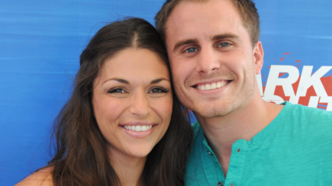 DeAnna Pappas, left, and Stephen Stagliano arrive at the Swimming With Sharks Pool Party in celebration of "Shark Night 3D" at Hotel Shangri-La on Aug. 27, 2011, in Santa Monica, California. (Frazer Harrison/Getty Images for Relativity Media/TNS)