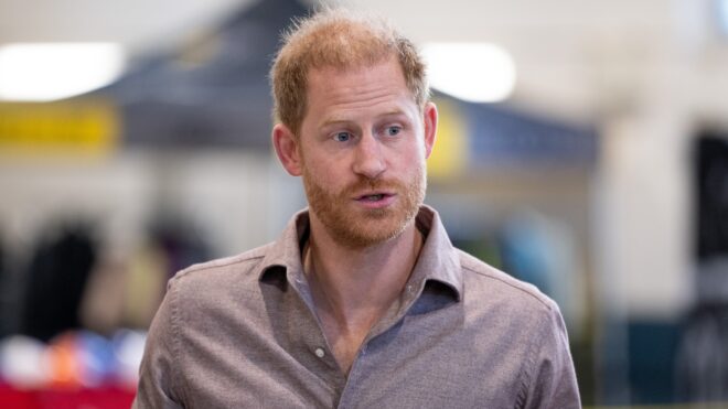 Prince Harry, the Duke of Sussex, attends the Invictus Games 2025 School Program Launch Event at Seaforth Armoury on November 18, 2024 in Vancouver, Canada. (Photo by Ethan Cairns/Getty Images)