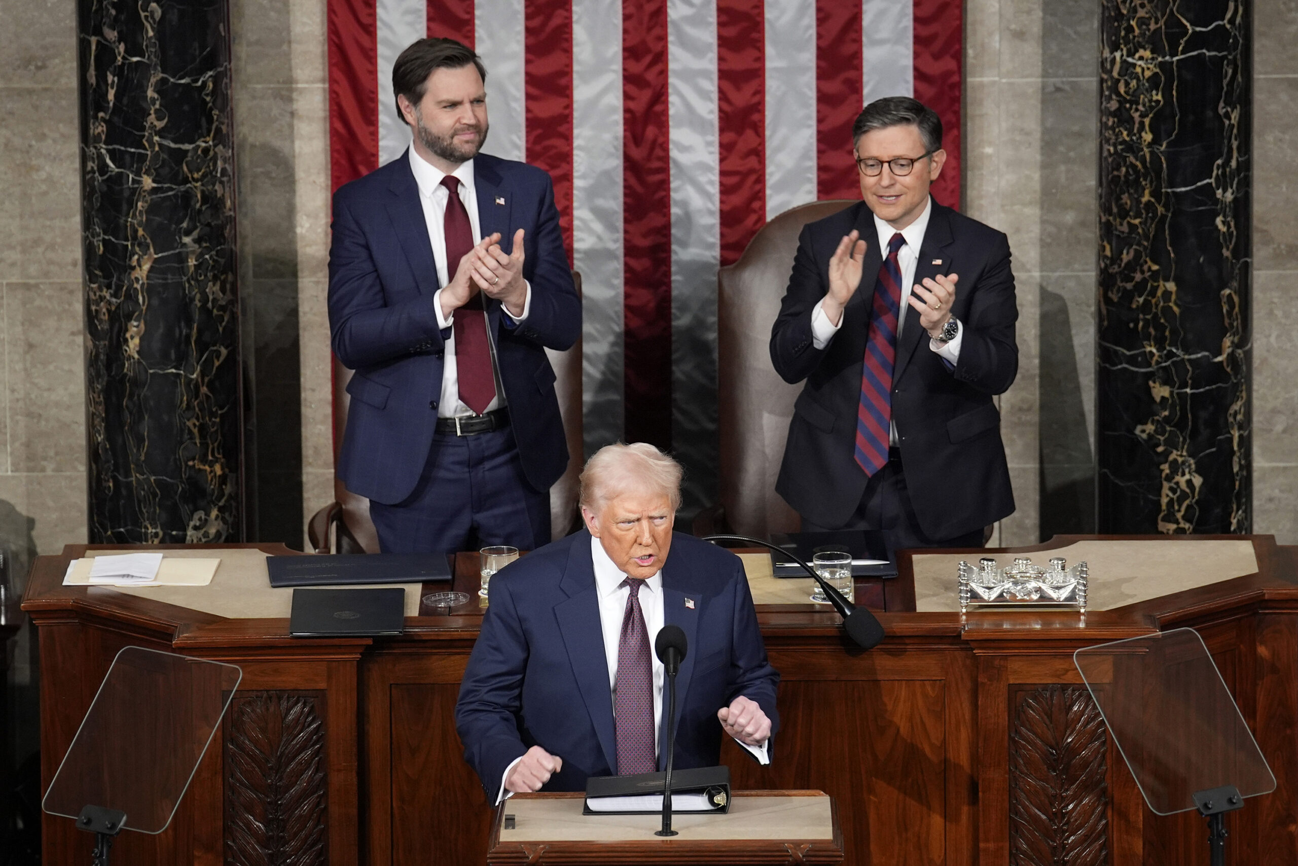 President Donald Trump addresses a joint session of Congress on Capitol Hill in Washington D.C., on March 4, 2025. (Yuri Gripas/Abaca Press/TNS)