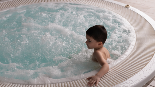 toddler found in hot tub