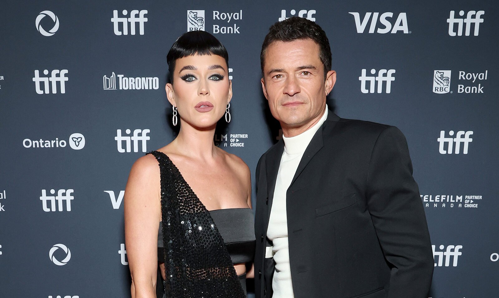 Katy Perry, left, and Orlando Bloom attend the premiere of "The Cut" during the 2024 Toronto International Film Festival at Princess of Wales Theatre on Sept. 5, 2024, in Toronto. (Robin Marchant/Getty Images/TNS)