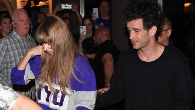 NEW YORK, NEW YORK - MAY 16: Taylor Swift and Matty Healy seen leaving 'The Electric Lady' studio in Manhattan on May 16, 2023 in New York City. (Photo by Robert Kamau/GC Images)