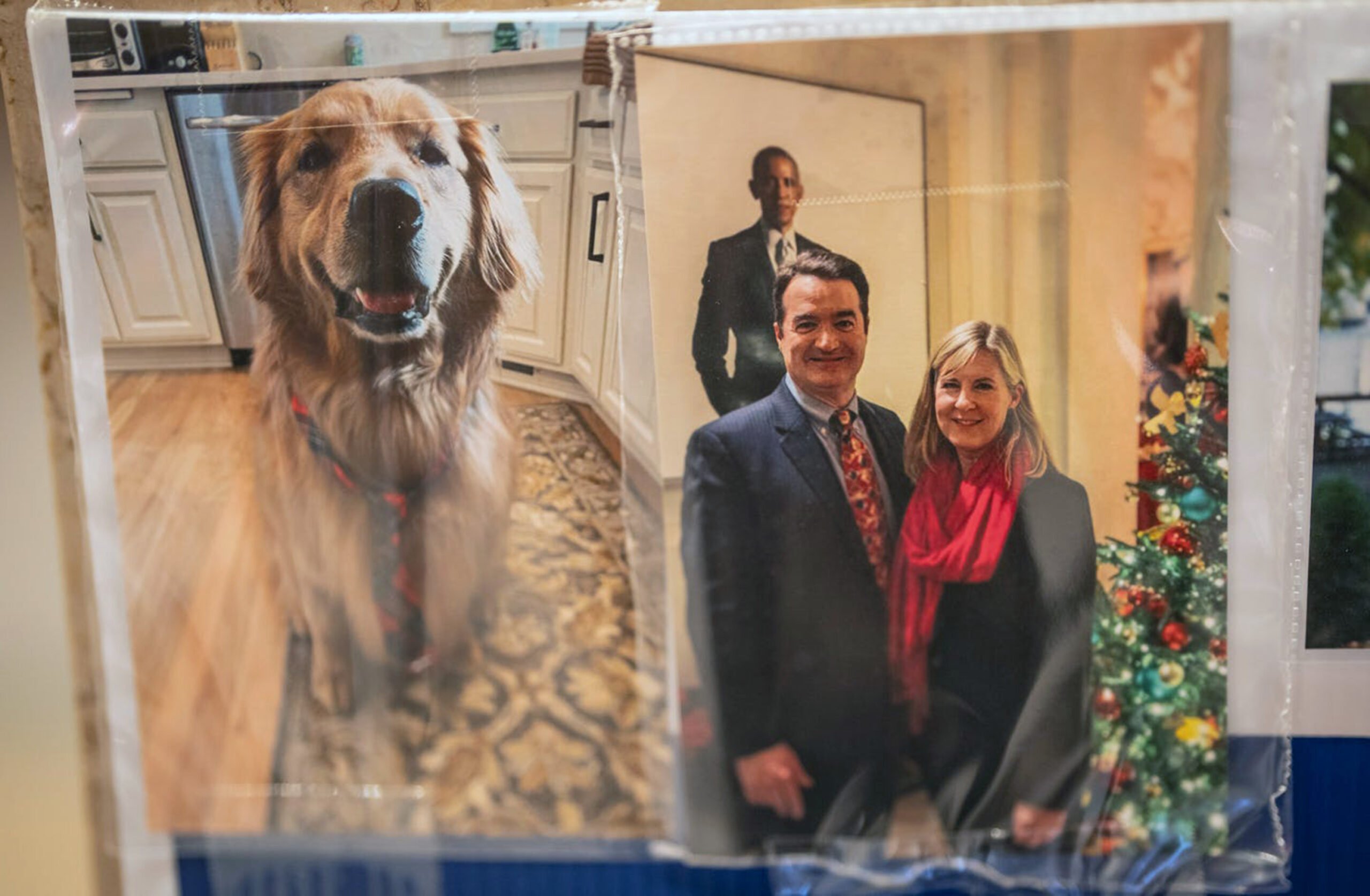 Photos at a memorial at the Minnesota State Capitol in St. Paul for Minnesota House Democratic leader Melissa Hortman and her husband, Mark Hortman, also show their dog Gilbert. (Renee Jones Schneider/The Minnesota Star Tribune/TNS)