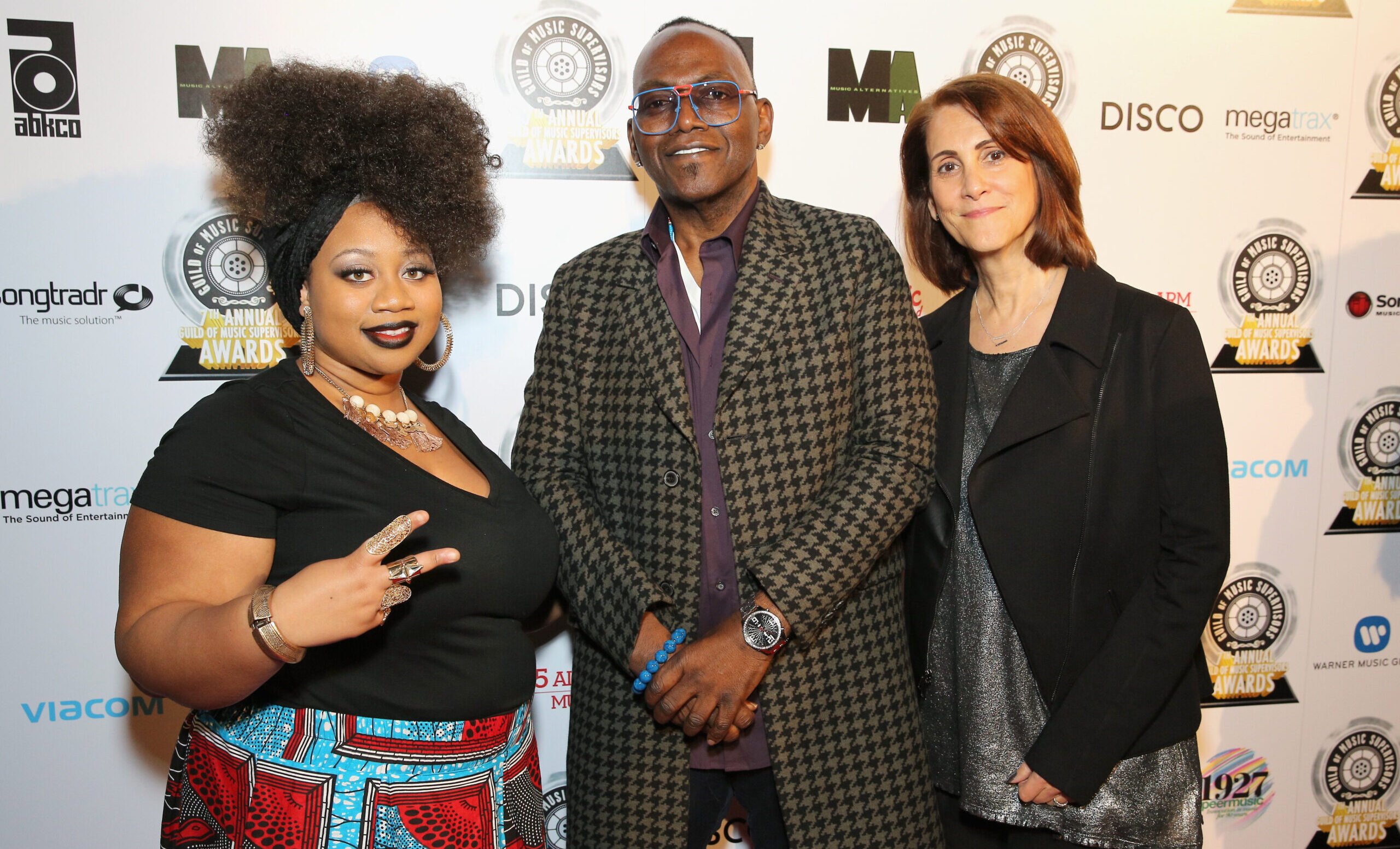 HOLLYWOOD, CA - FEBRUARY 16: (L-R) Singer La'Porsha Renae, Producer/tv personality Randy Jackson and Event Co-Chair and Music Supervisor, Robin Kaye attend The 7th Annual Guild Of Music Supervisors Awards at The Theater at Ace Hotel on February 16, 2017 in Hollywood, California. (Photo by Rachel Murray/Getty Images for Guild of Music Supervisors)