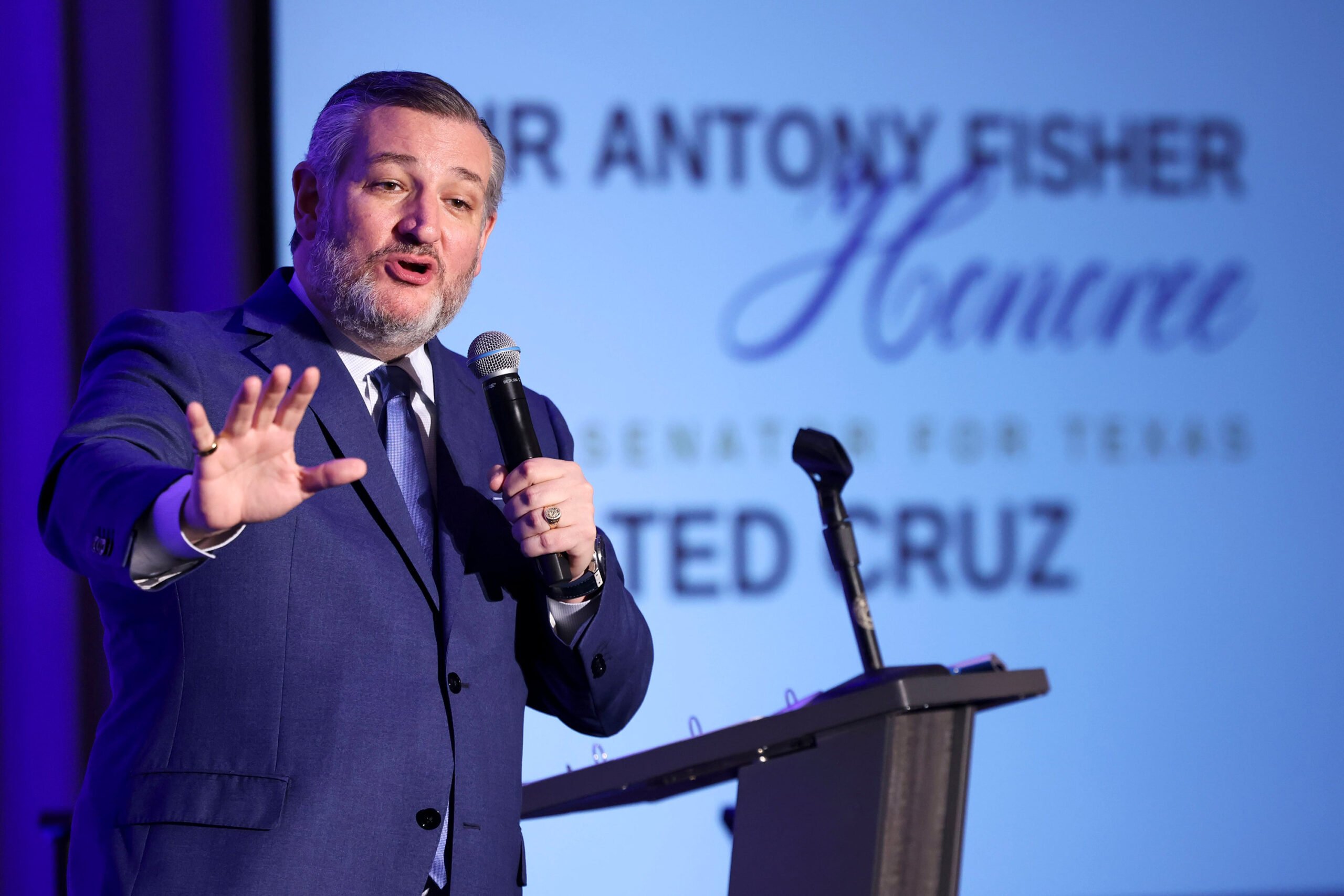 Sen. Ted Cruz shares his remarks as the keynote speaker during the Goodman Institute Dinner, on Wednesday, April 16, 2025, in Dallas. (Shafkat Anowar/The Dallas Morning News/TNS)