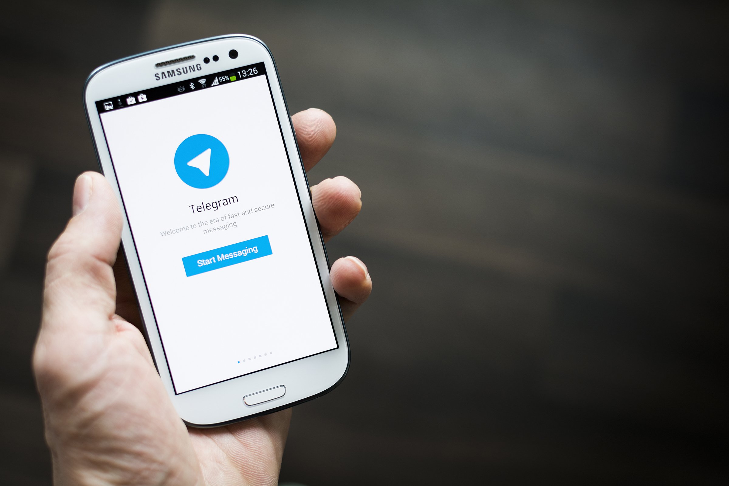phone with Telegram app