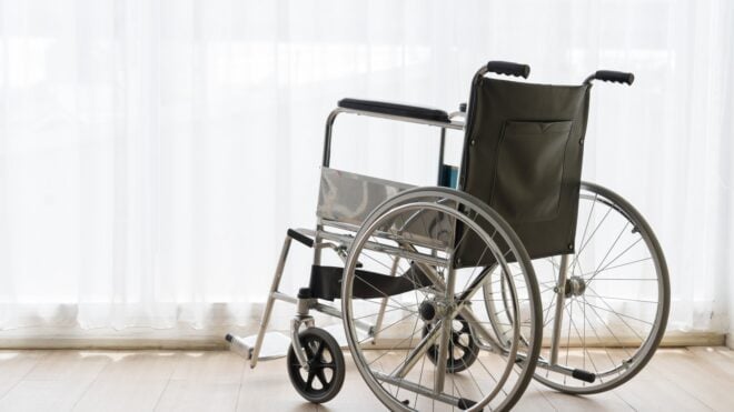 wheelchair in a nursing home