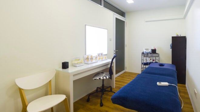 Interior of a chiropractic treatment room