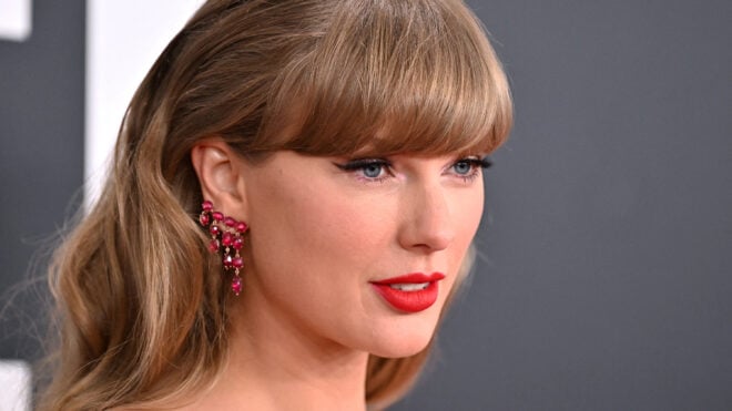 Taylor Swift arrives for the 67th Annual Grammy Awards at Crypto.com Arena in Los Angeles on Feb. 2, 2025.