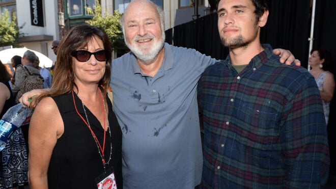 Rob Reiner (center), wife Michele Singer (left) and son Nick Reiner (right) attend Teen Vogue's Back-to-School Saturday kick-off event at The Grove on Aug. 9, 2013, in Los Angeles.