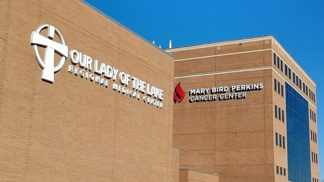 outside of our lady of the lake medical center in baton rouge