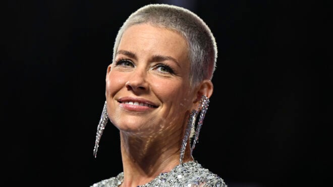 Evangeline Lilly attends the UK Gala Screening of Marvel's Ant-Man and the Wasp: Quantumania