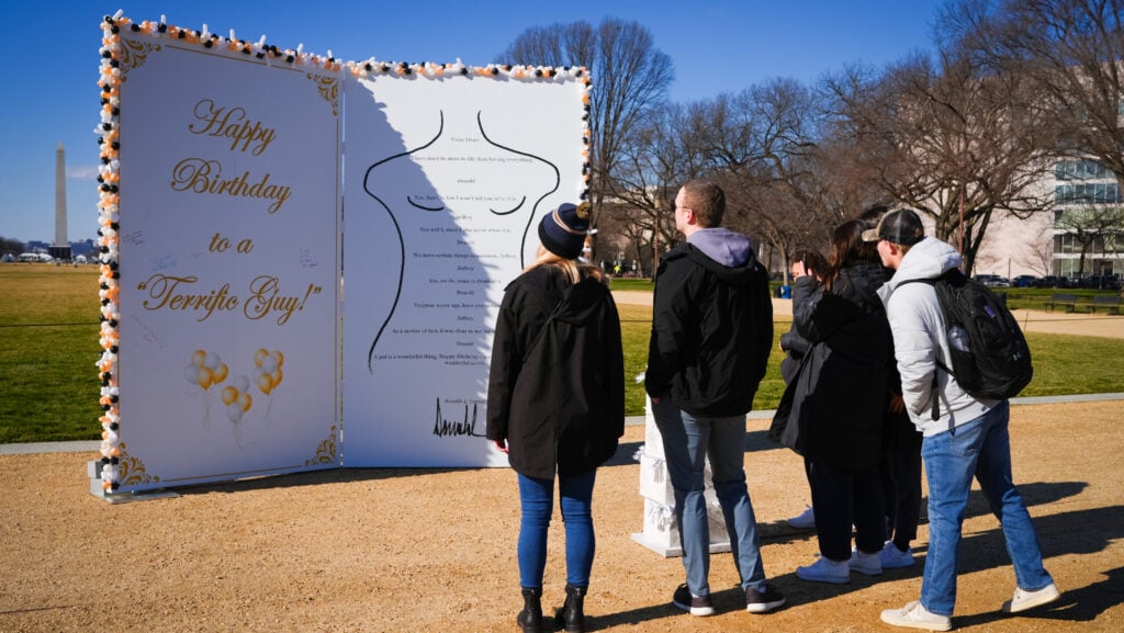 Giant birthday card replica 
