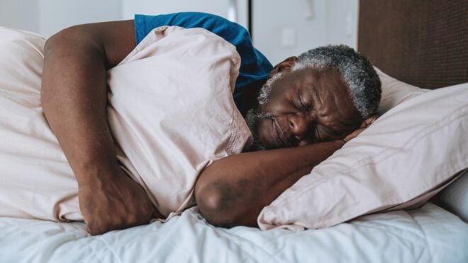 man sleeping on his side