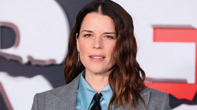 Neve Campbell attends the premiere of "Scream 7"