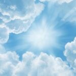 Bright rays shining in clouds