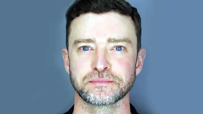 Justin Timberlake is seen in a booking photo