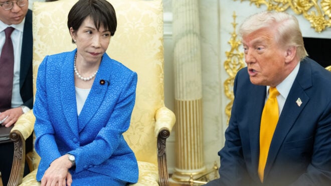 US President Donald Trump and Sanae Takaichi, Japan's prime minister,