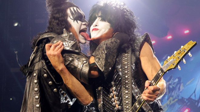 Gene Simmons and Paul Stanley perform during the final show of KISS