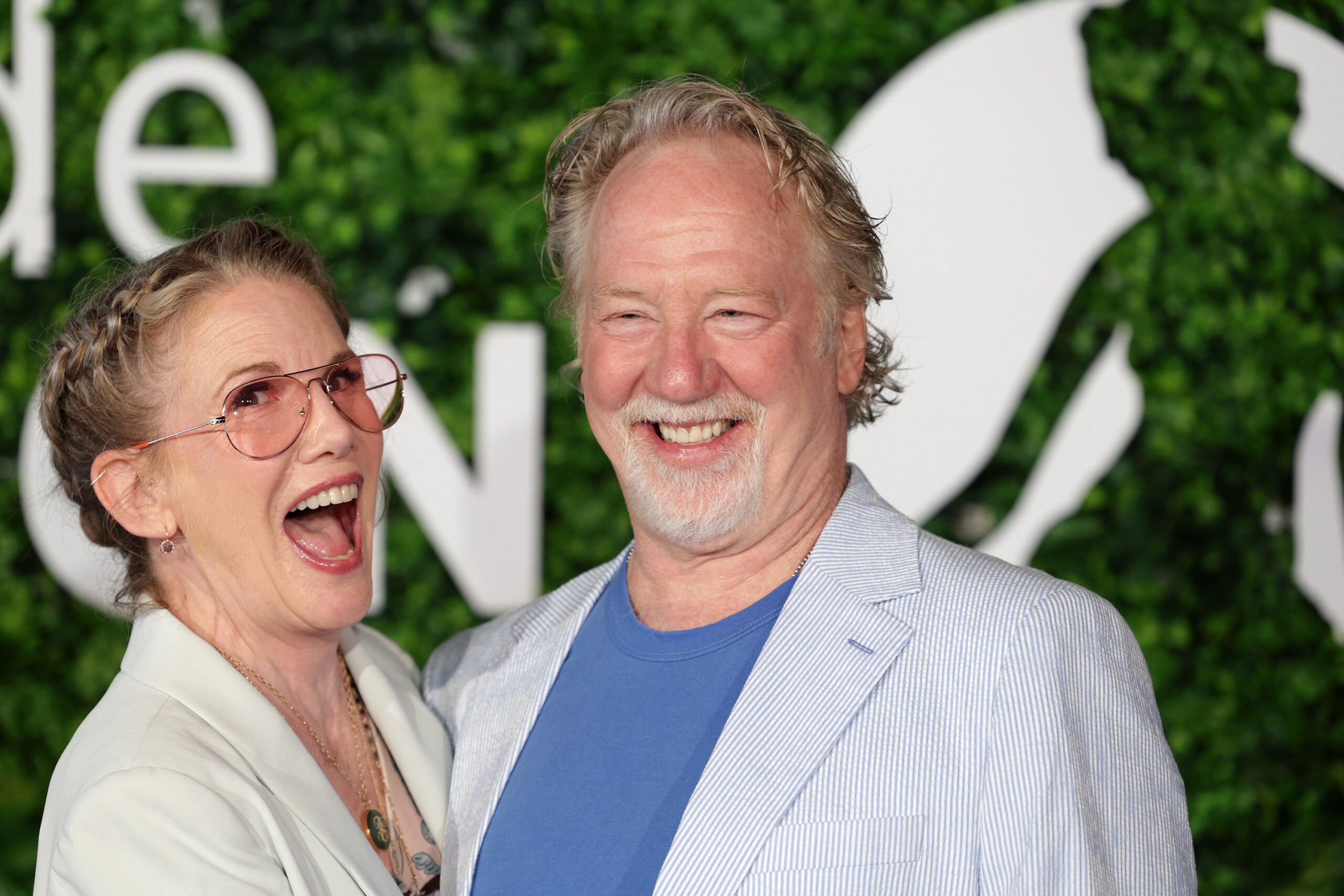 Timothy Busfield laughs with his wife, Melissa Gilbert,