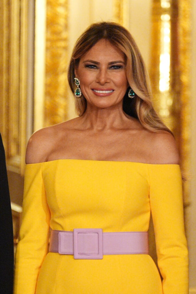 Melania Trump in yellow dress