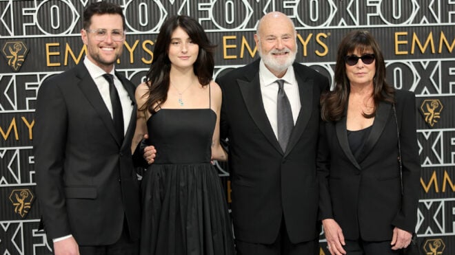 Left to right, Jake Reiner, Romy Reiner, Rob Reiner, and Michele Reiner