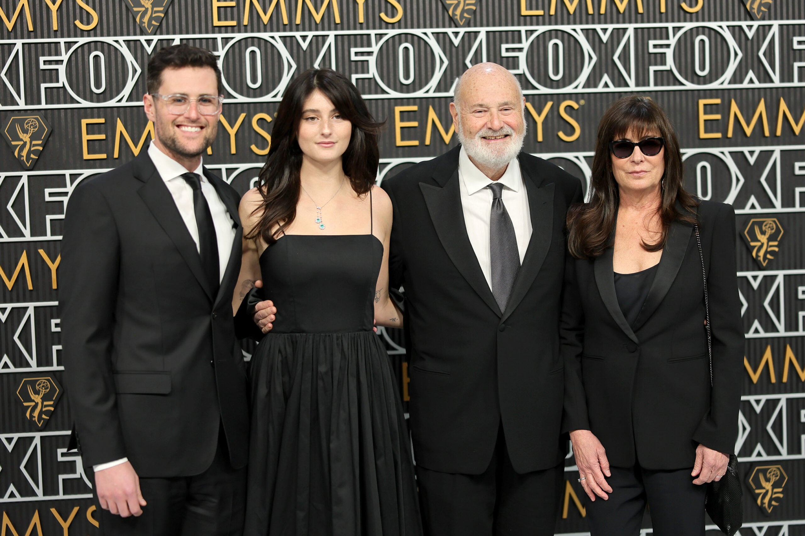 Left to right, Jake Reiner, Romy Reiner, Rob Reiner, and Michele Reiner